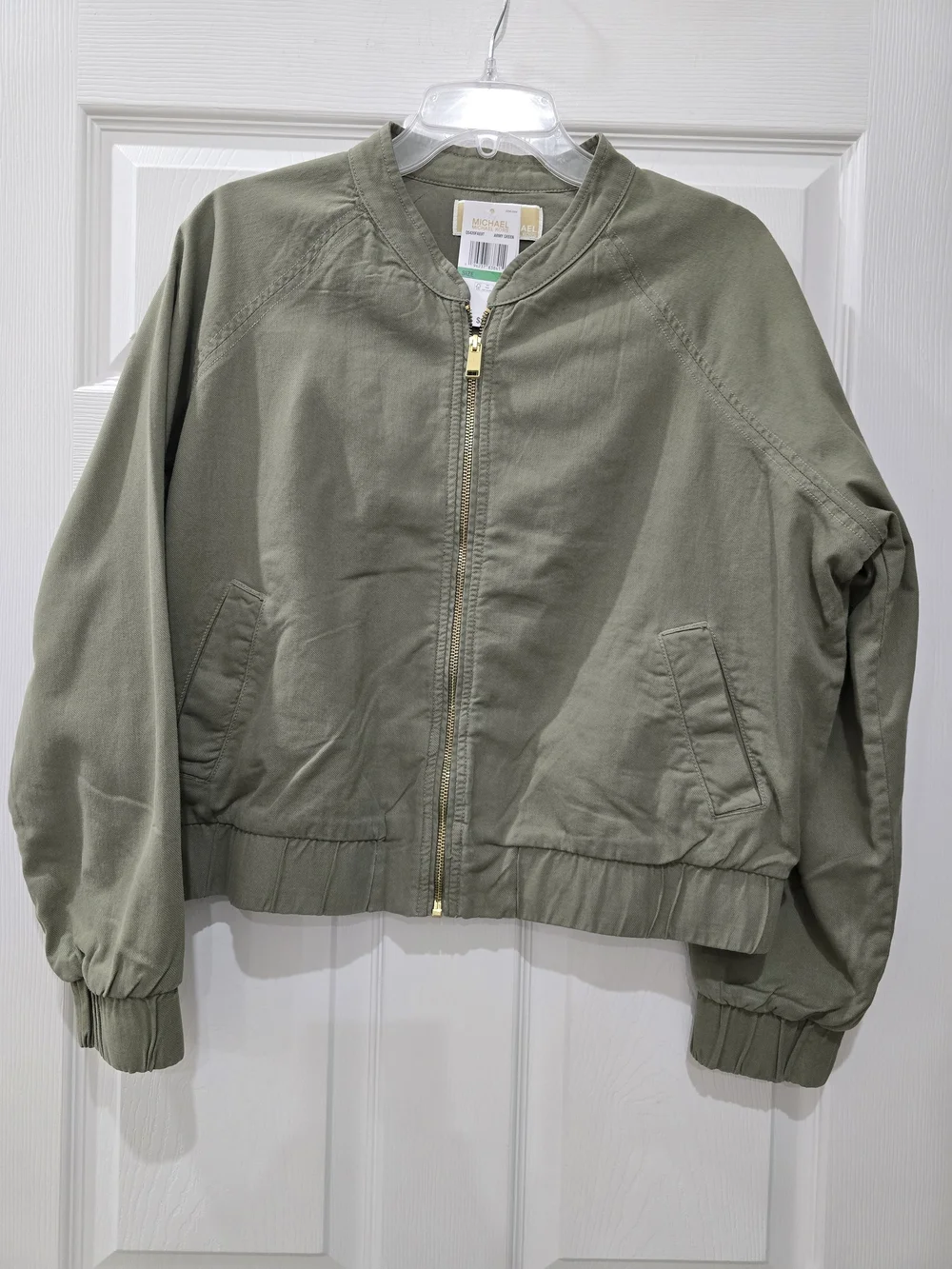 Michael Kors Olive Green Bomber Jacket - Size L NWT